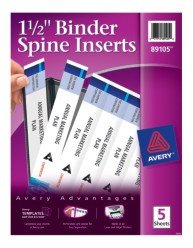1 5 Inch Binder Spine Template 1 5&quot; Binder Spine Inserts