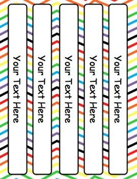 1 5 Inch Binder Spine Template Rainbow Editable Binder Covers Dividers and Spine