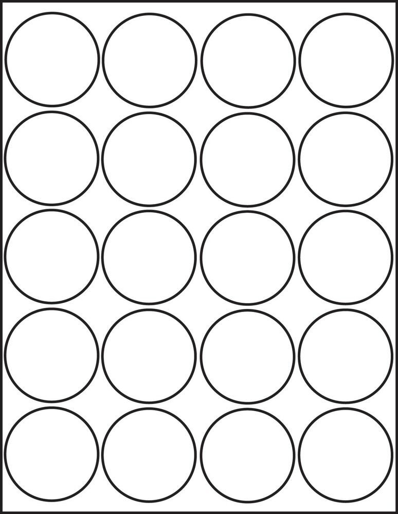 1 Inch Circle Label Template 500 Printable Laser Glossy White Round Stickers 2 Inch