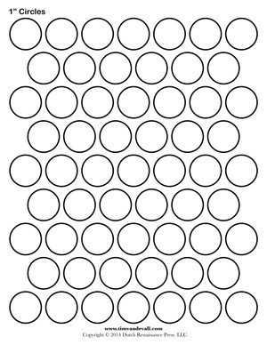 1 Inch Circle Template Circle Templates Blank Shape Templates