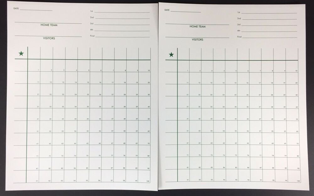 100 Square Raffle Board 2 Pack 100 Square Football Boards Raffle Gambling Cards