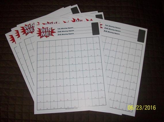 100 Square Raffle Board Raffle Boards 100 Square Sign On 10 Count by Diamondinruff