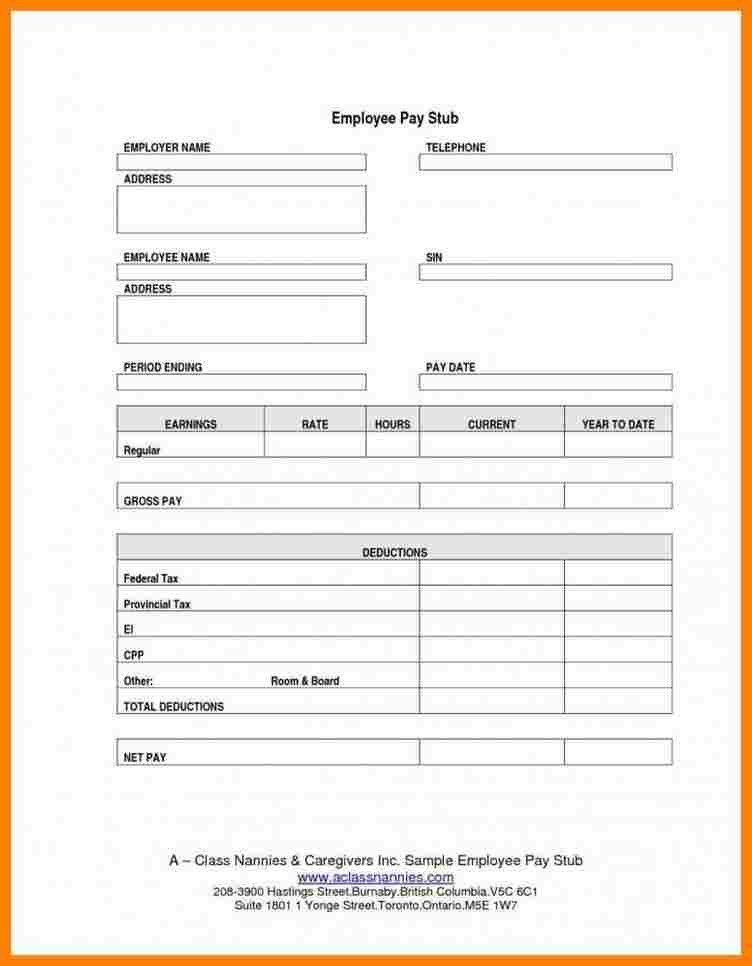 1099 Pay Stub Template Excel 6 Pay Stub Template for 1099 Employee