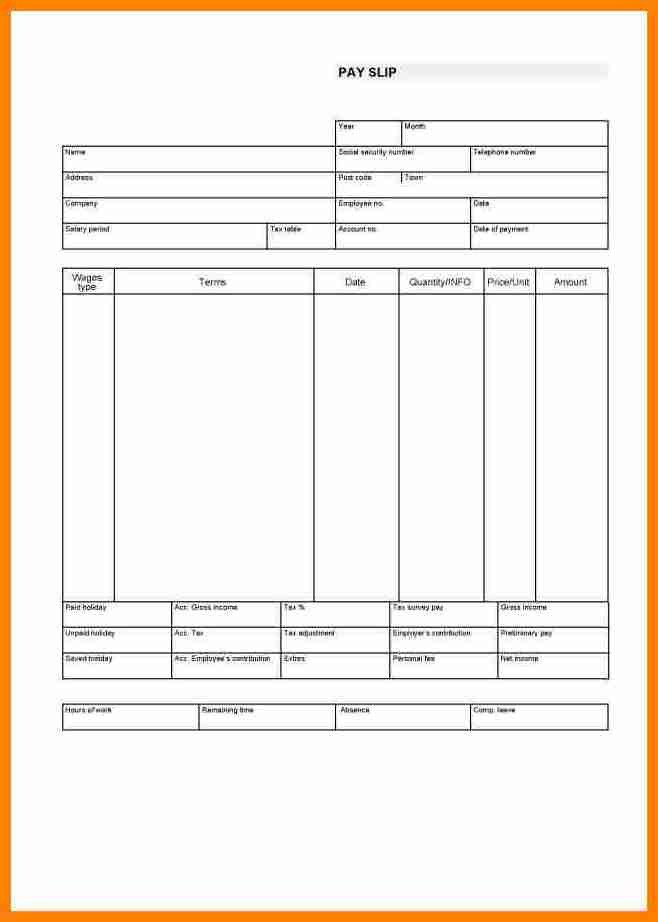 1099 Pay Stub Template Excel 8 Fillable Pay Stub