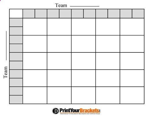 25 Square Football Pool Football Betting Board Template