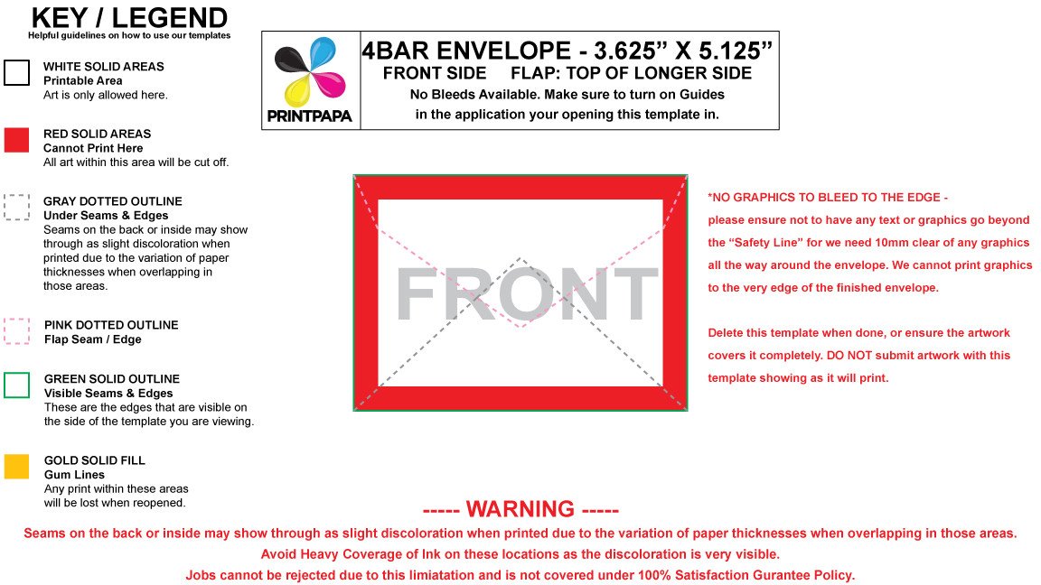 4 Bar Envelope Template Find A Printing Template Printpapa