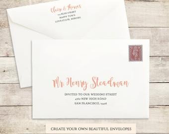 4 Bar Envelope Template Printable Wedding Envelope Template 5x7 Front and Back