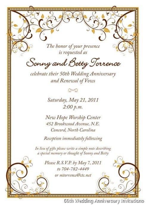 50th Anniversary Invitations Templates 1000 Ideas About Anniversary Invitations On Pinterest