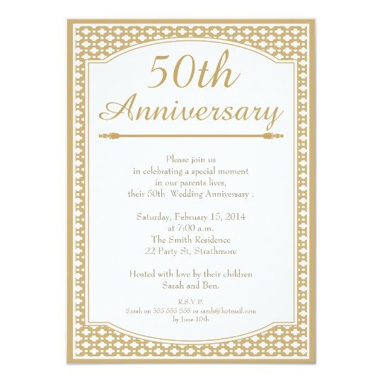 50th Anniversary Invitations Templates 50th Wedding Anniversary Invitation
