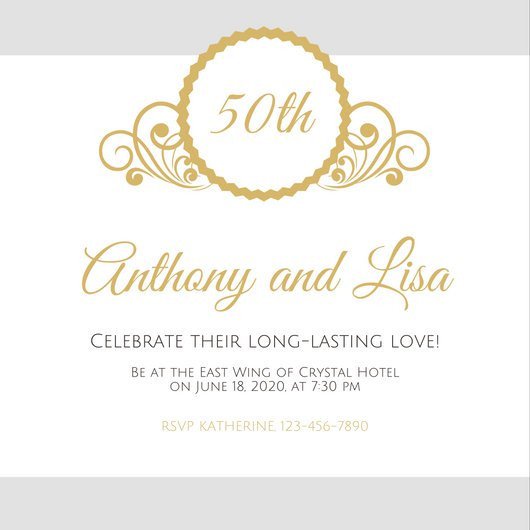50th Anniversary Invitations Templates Customize 1 796 50th Anniversary Invitation Templates