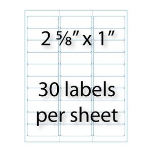 5160 Template for Word Address Labels 2 5 8&quot; X 1 &quot; 30 Up
