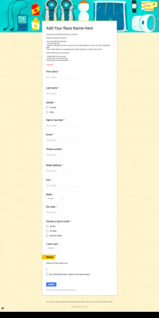 5k Registration form Template 5k Registration form Templates