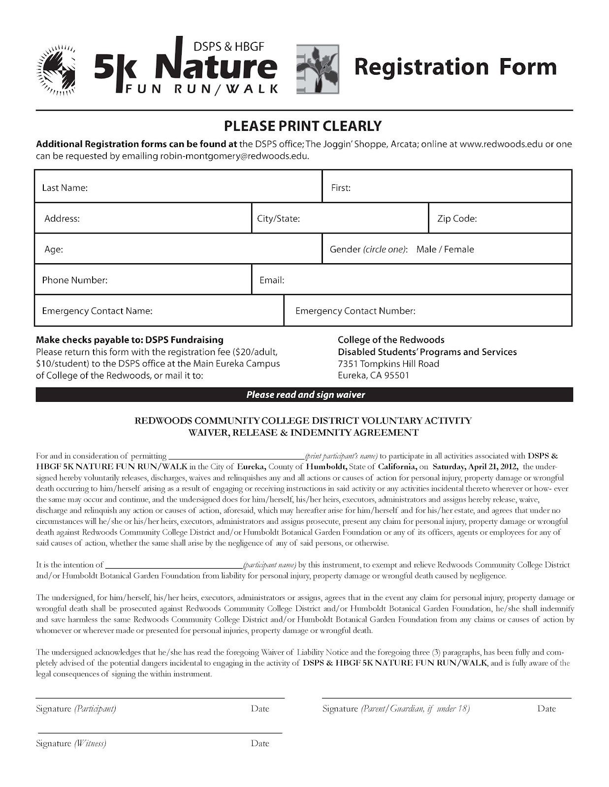 5k Registration form Template Race Registration form Template to Pin On