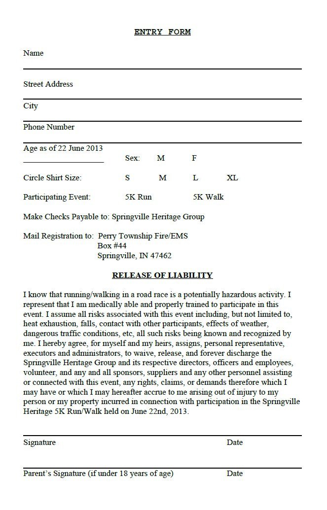 5k Registration form Template Springville Indiana Munity Website Part 2 5k Registration form Template Springville Indiana Munity Website Part 2