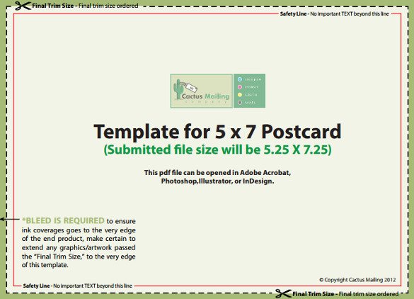 5x7 Postcard Template for Word 18 5×7 Postcard Templates – Free Sample Example format