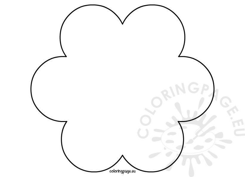 6 Petal Flower Template 6 Petal Flower – Coloring Page