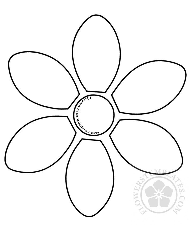 6 Petal Flower Template 6 Petal Flower Template