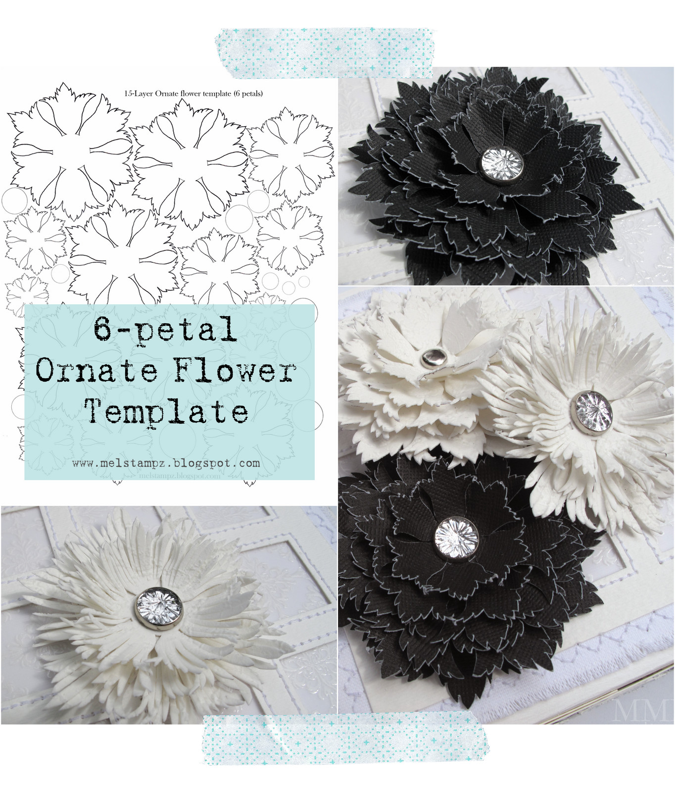 6 Petal Flower Template Mel Stampz 6 Petal ornate Flower Template