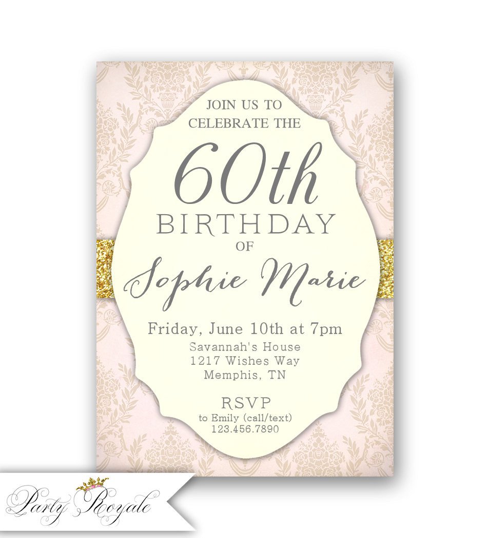 60 Th Birthday Invitation Elegant 60th Birthday Invitations Women S 60th