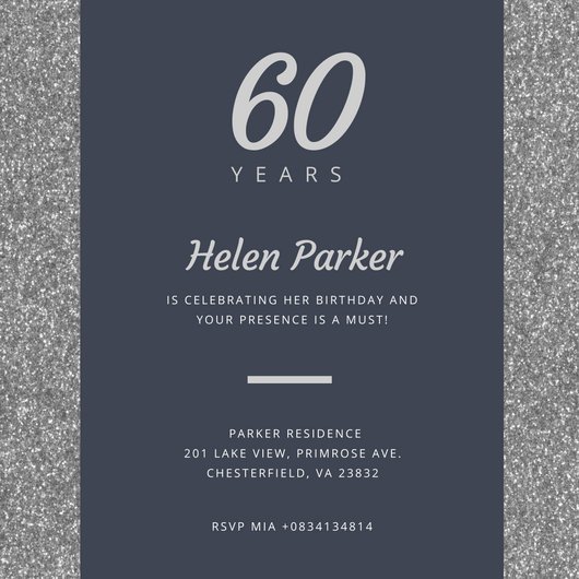 60th Birthday Invitations Template Customize 986 60th Birthday Invitation Templates Online