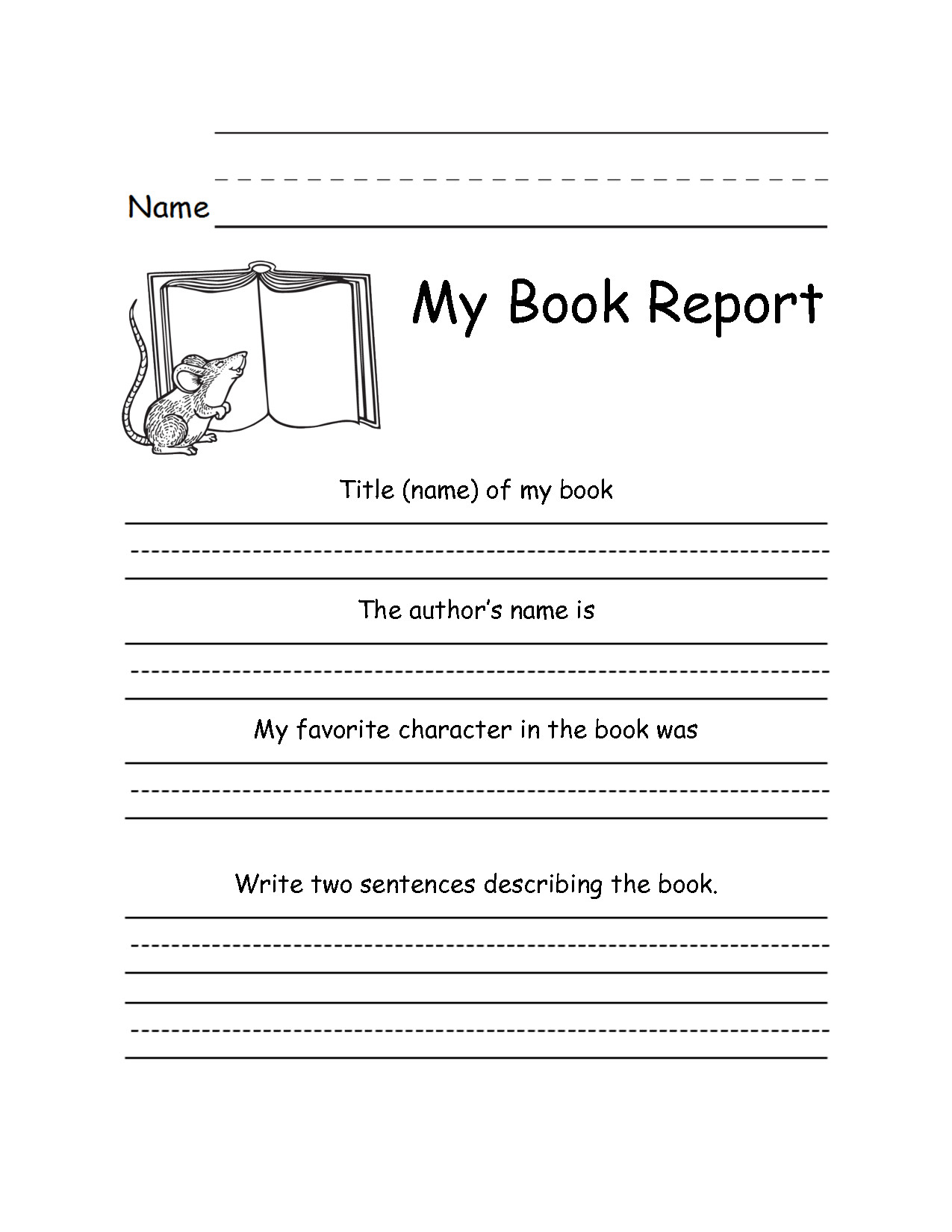 6th Grade Book Report Template 16 Best Of 5th Grade Book Report Worksheet 5th