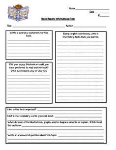 6th Grade Book Report Template 27 Of Nonfiction 5th Grade Paper Template