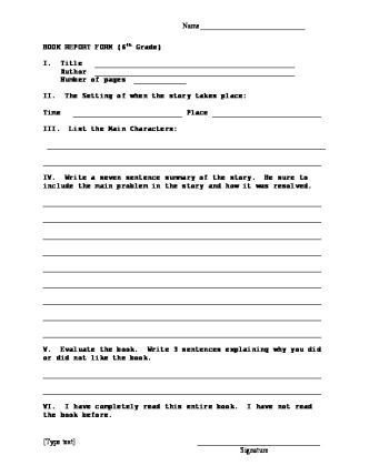 6th Grade Book Report Template 78 Best Images About 6th Grade On Pinterest