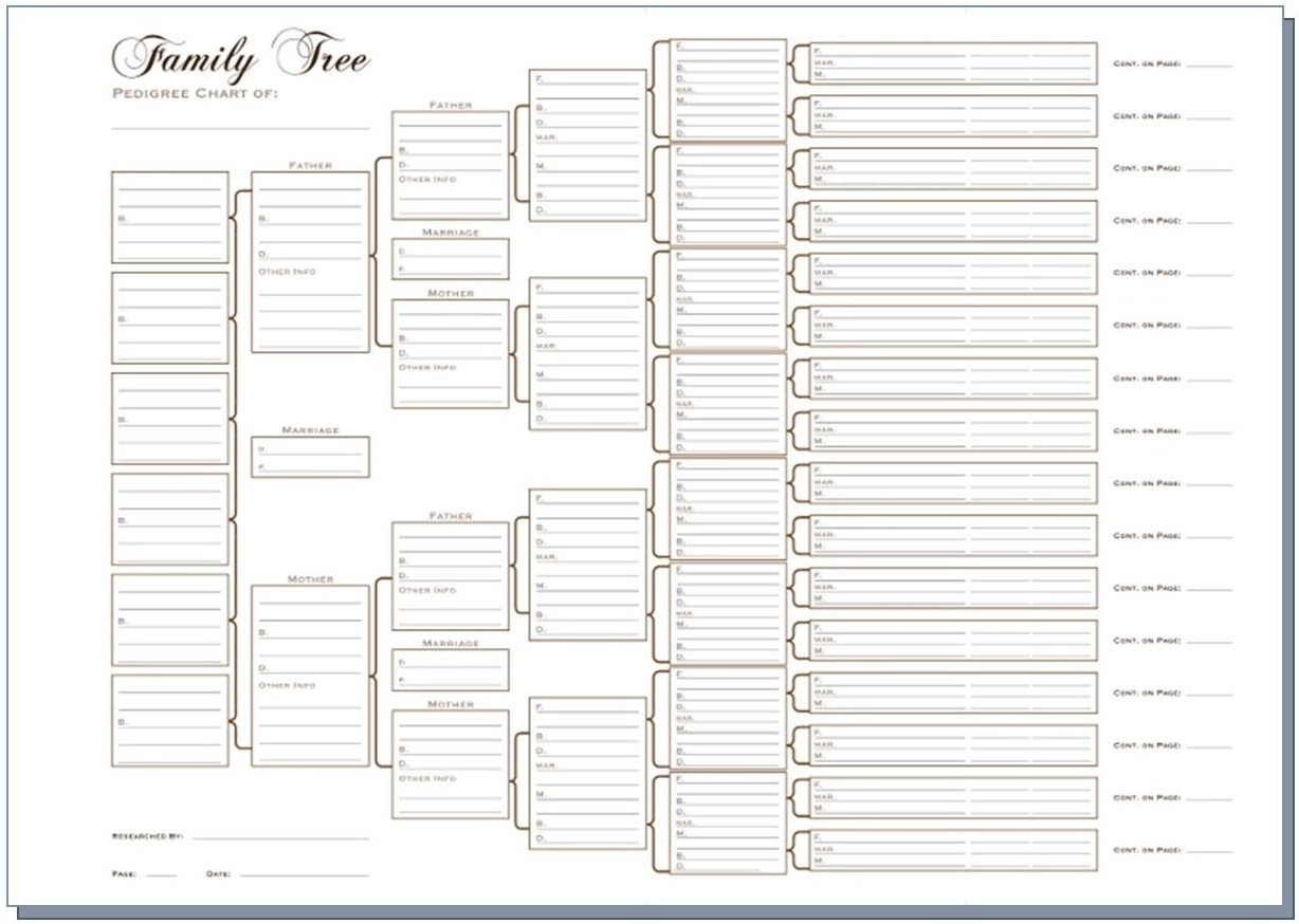 8 Generation Family Tree Template A3 Six Generation Pedigree Chart
