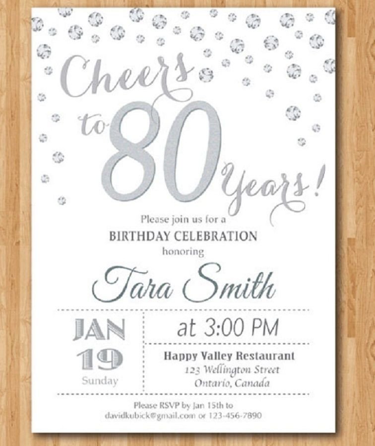80th Birthday Invitations Templates Free 80th Birthday Invitations Templates Free