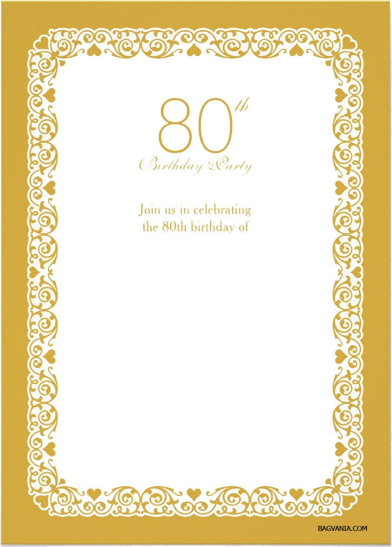 80th Birthday Invitations Templates Free Free Printable 80th Birthday Invitations – Free Printable