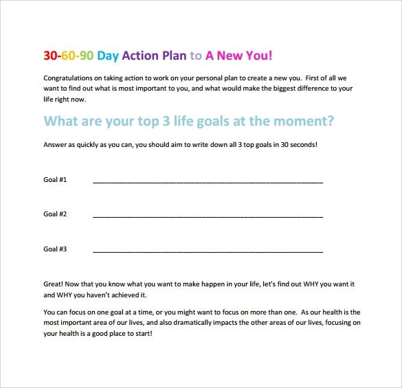 90 Day Action Plan Template 30 60 90 Day Plan Template 8 Free Download Documents In Pdf