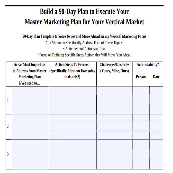 90 Day Business Plan Template Sample 90 Day Plan 15 Documents In Pdf Word