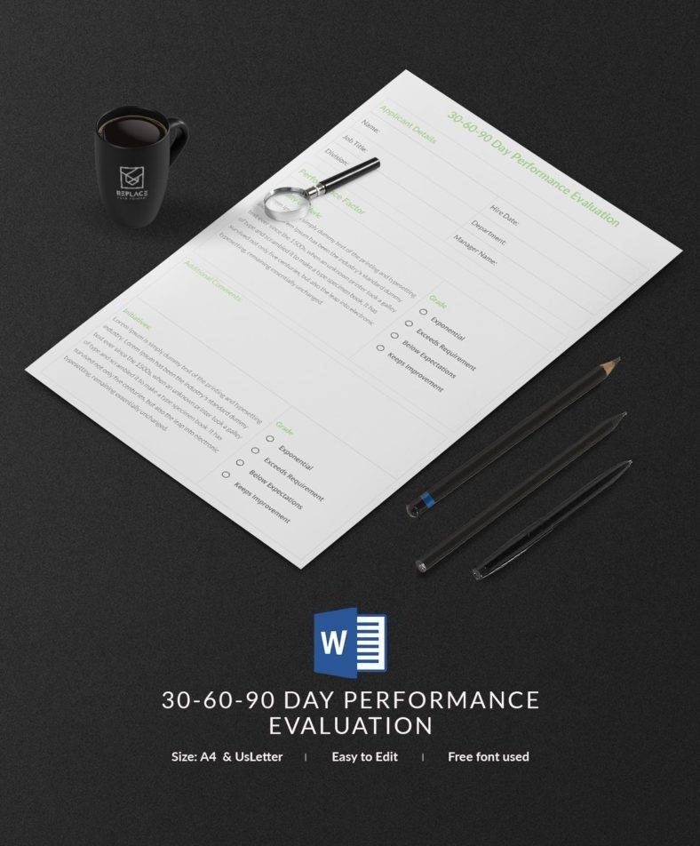 90 Day Performance Review Template 17 Free 30 60 90 Day Plan Templates Word Pdf