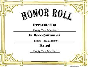 A Honor Roll Certificate Honor Roll 3 · Certificate Creator Create and Print