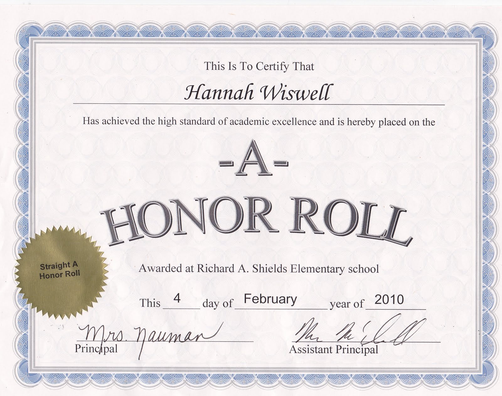 A Honor Roll Certificate Honor Roll Funny Quotes Quotesgram