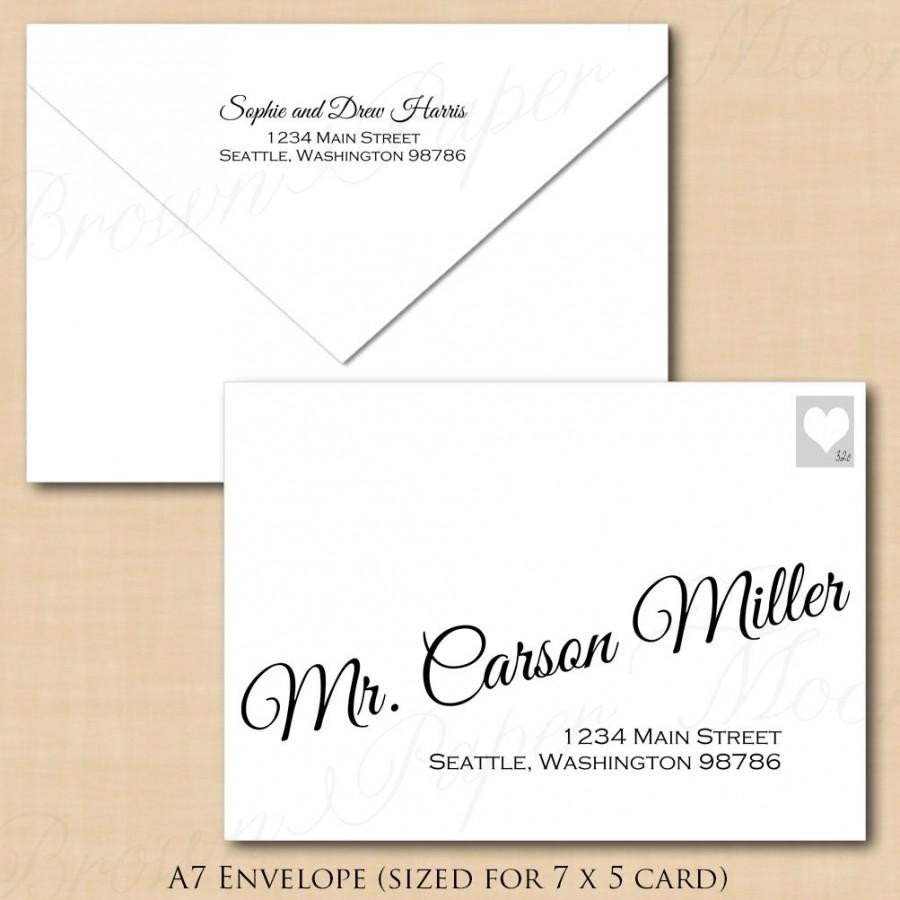 A7 Envelope Template Word Change All Colors Calligraphy Address Wedding Envelope