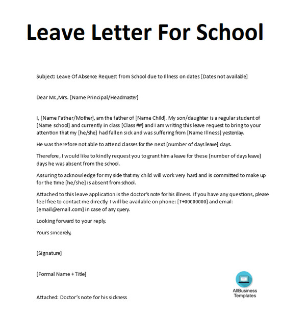 Absence Letter for School How to Write An Absent Excuse Letter for School Quora