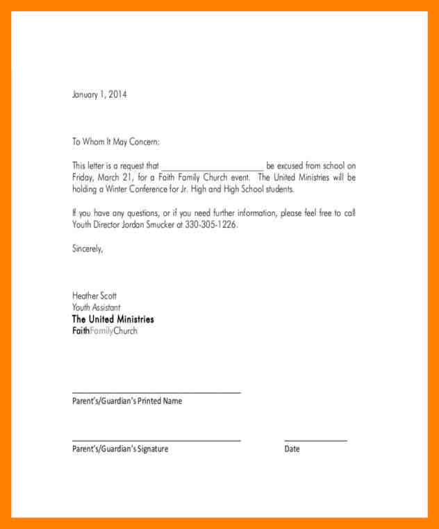 Absence Letter for School How to Write An Excused Absence Note for School Ideal