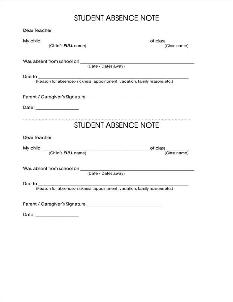 Absence Note for School How to Make A School Note