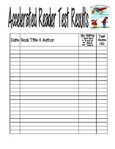 Accelerated Reading Log 1000 Images About Accelerated Reader On Pinterest