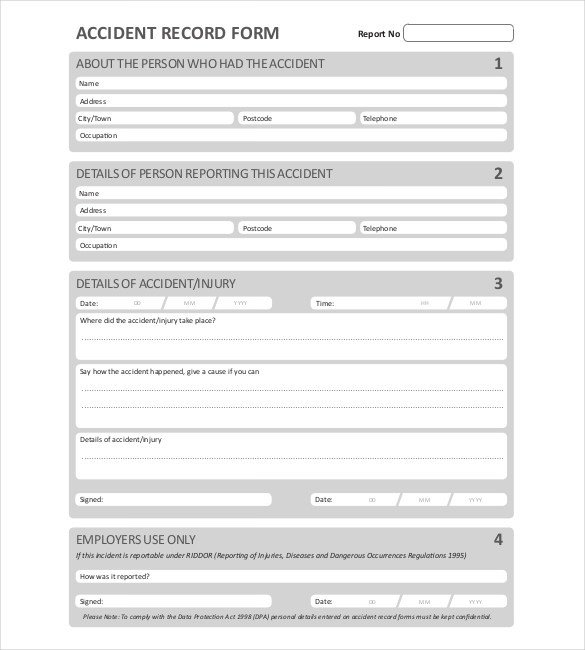 Accident Reporting form Template 23 Sample Accident Report Templates Word Docs Pdf