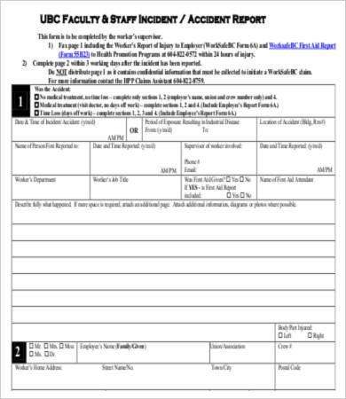 Accident Reporting form Template 25 Accident Report forms Free Pdf Apple Pages Google