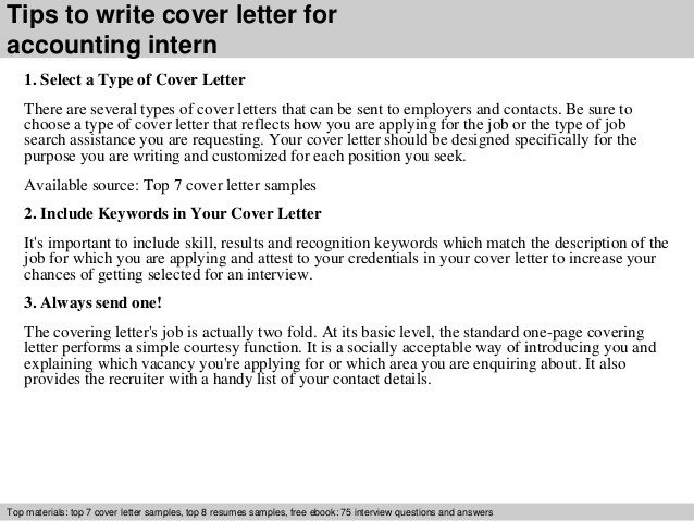 Accounting Internship Cover Letter Accounting Intern Cover Letter