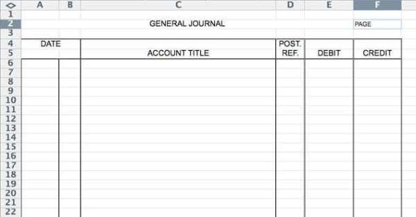 Accounting Journal Entry Template 5 General Journal Templates formats Examples In Word Excel