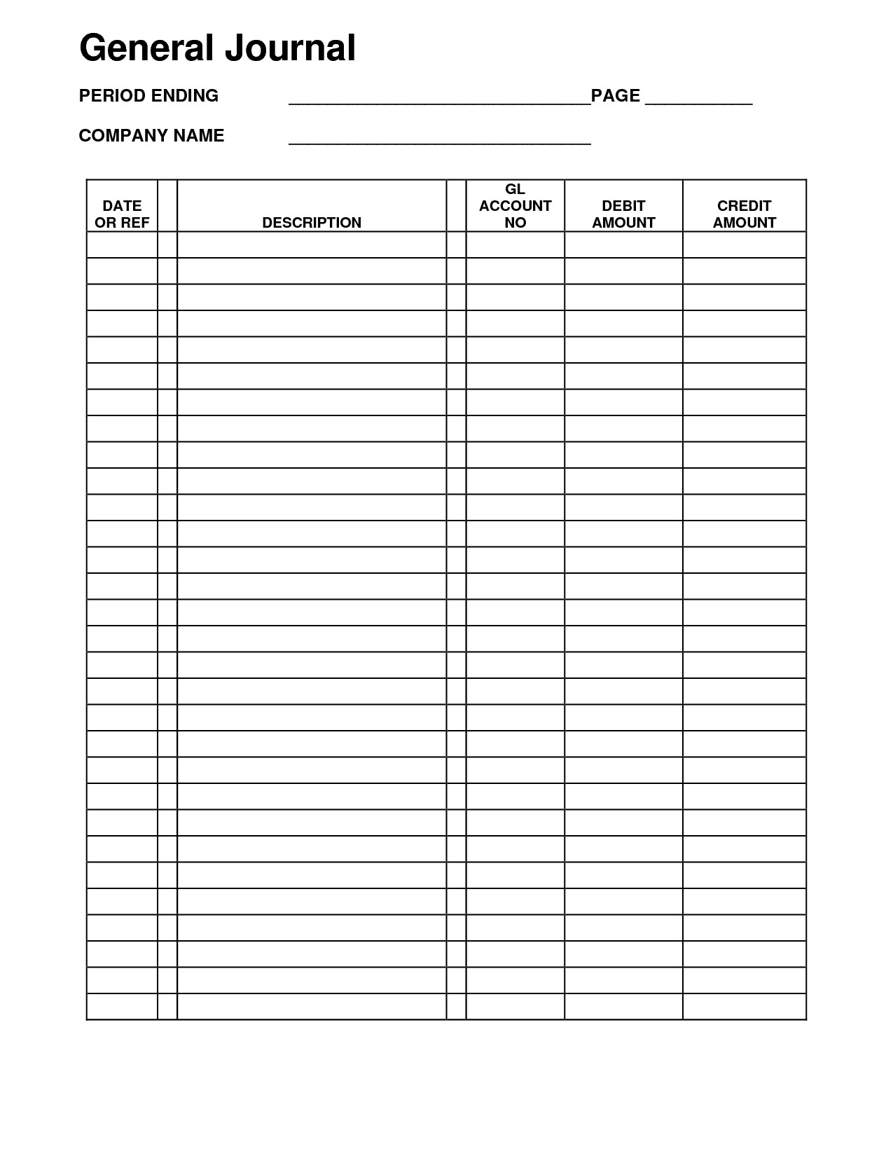 Accounting Journal Entry Template 9 Best Of Printable Accounting Journal Templates