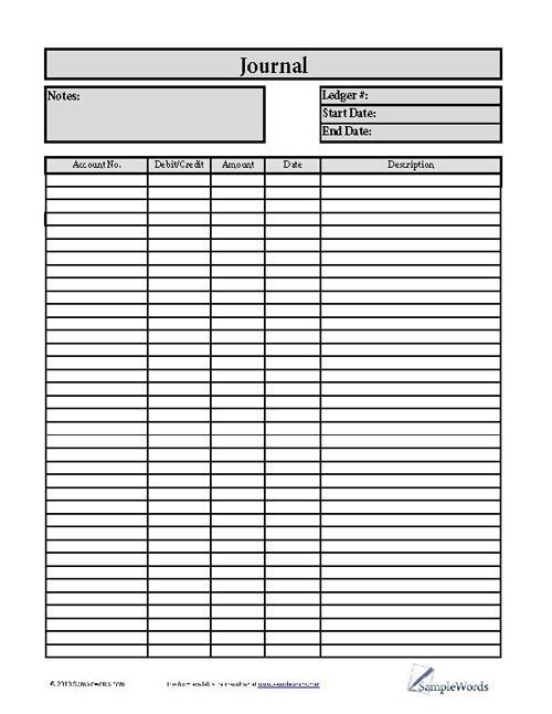 Accounting Journal Entry Template Accounting forms Templates and Spreadsheets