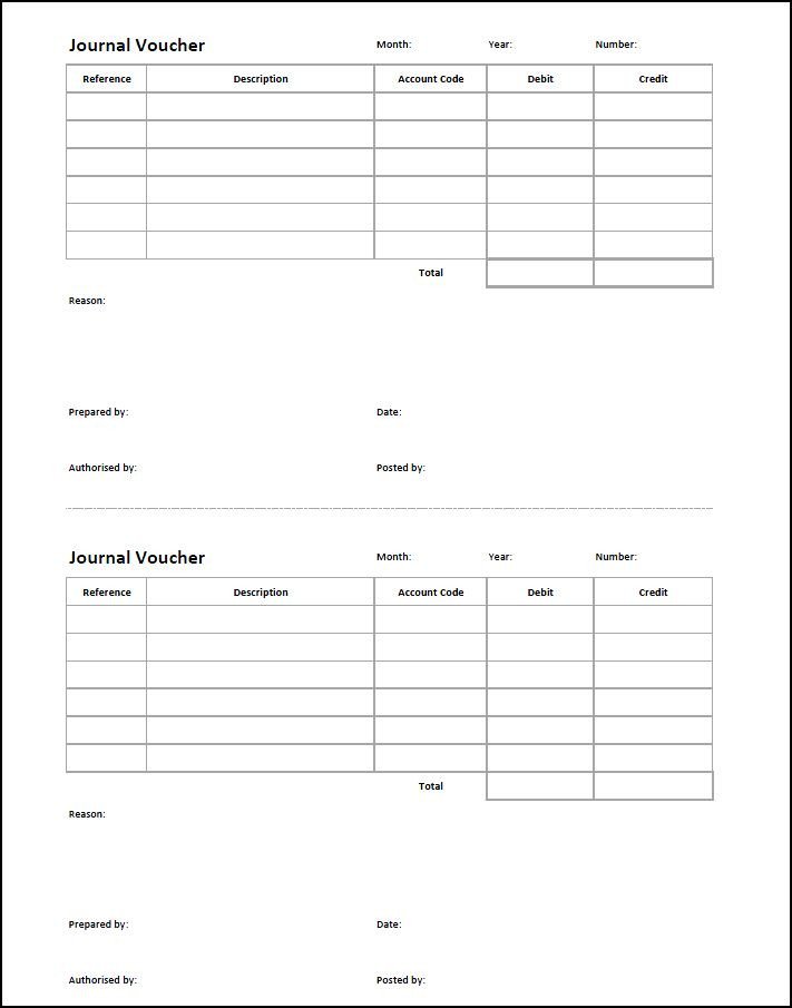 Accounting Journal Entry Template Journal Voucher Template