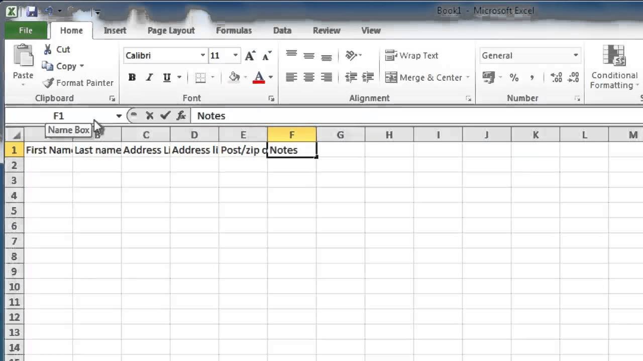 Address Book Template Excel How to Make Address Book In Excel 2010