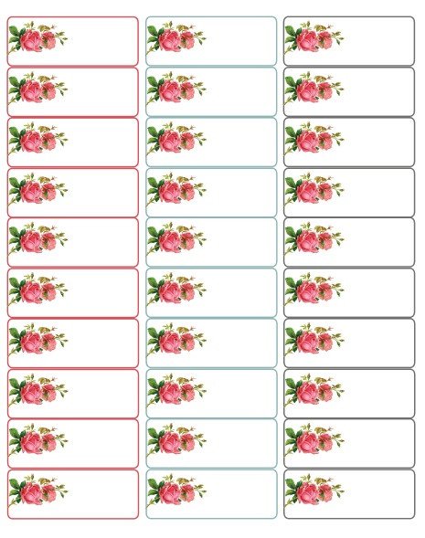 Address Labels Template Free Valentine’s Day Labels with Roses