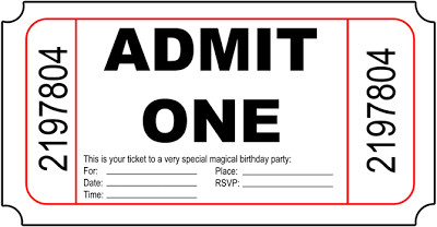 Admit One Ticket Template Admit One Printable Tickets